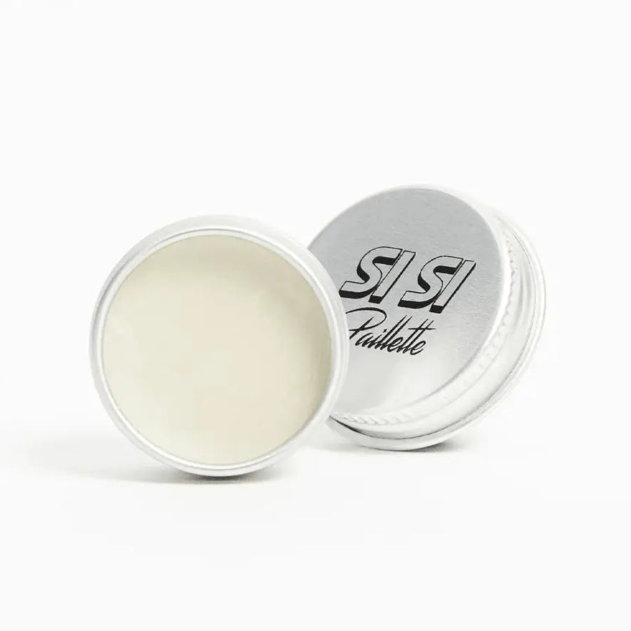 Tine ronde en argent avec glitter solide pour un maquillage éclatant bio karité naturel