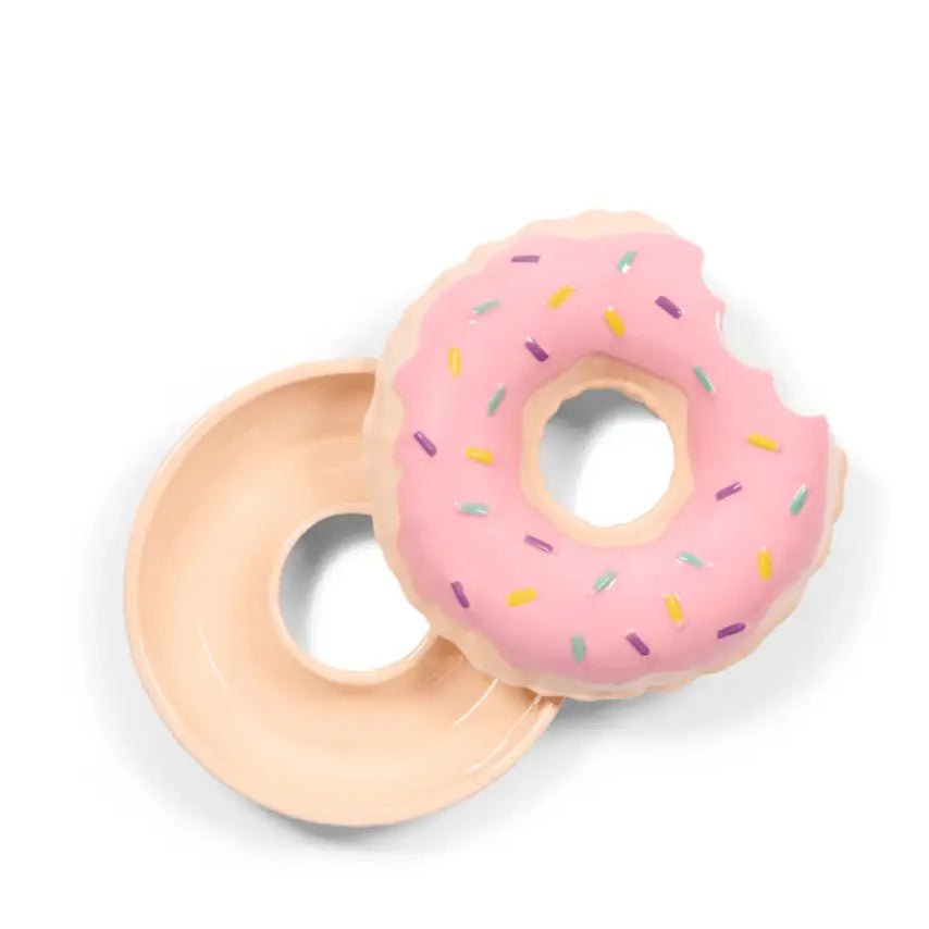 Deux petits objets boîtes déco Boite Floaty Donut, donut rose avec sprinkles et beige