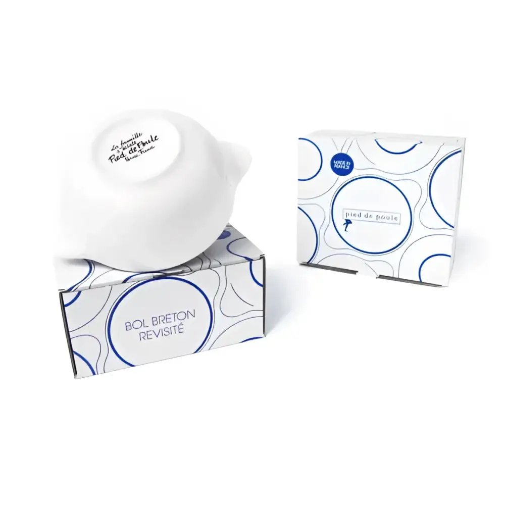 Bol Breton revisité, bol breton sex bomb en céramique blanche avec packaging