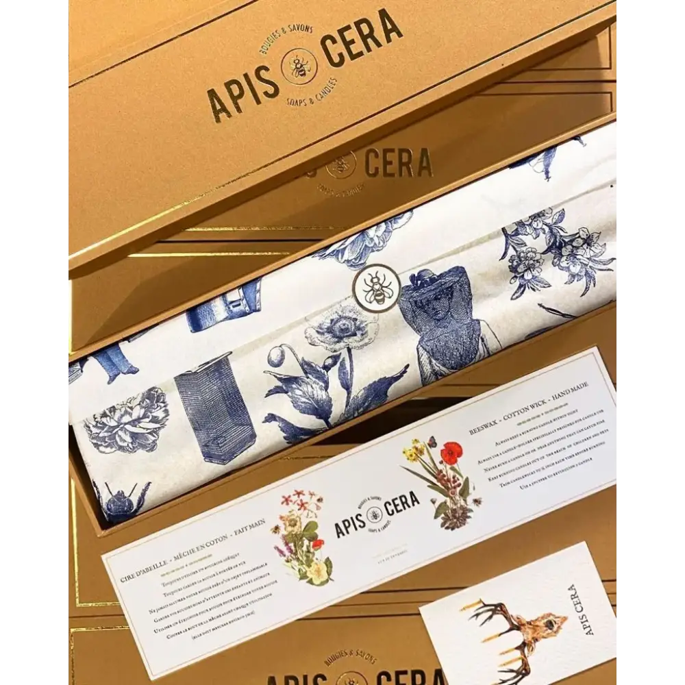 Bougies chandelles en cire d’abeille – Lucienne – boîte de 9
