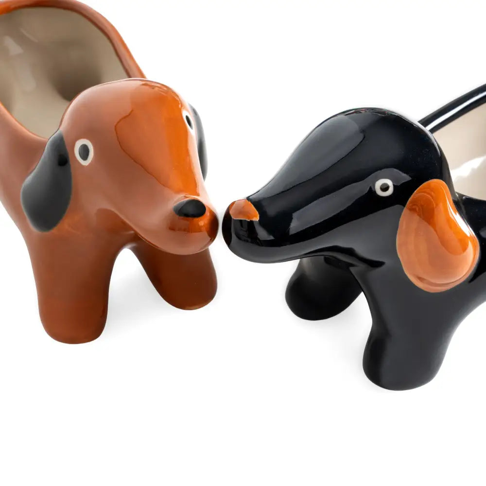 Cache Pot Teckel Marron