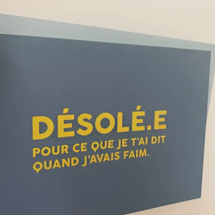Sign bleu avec jaune, parfait pour le format pratique j’ai dit pour Carte désolé