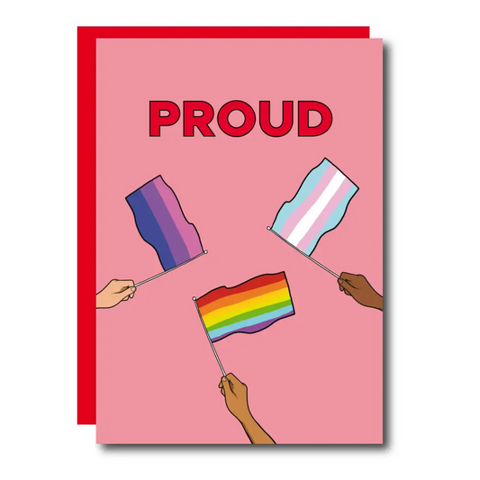 Carte postale proud avec drapeaux pride pour célébrer la diversité et l’amour