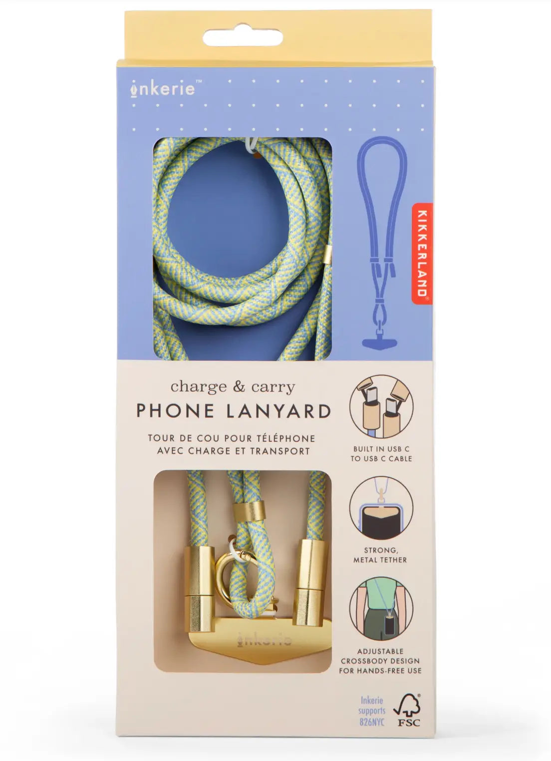 Cordon de téléphone bleu pour mains libres et organisation moderne