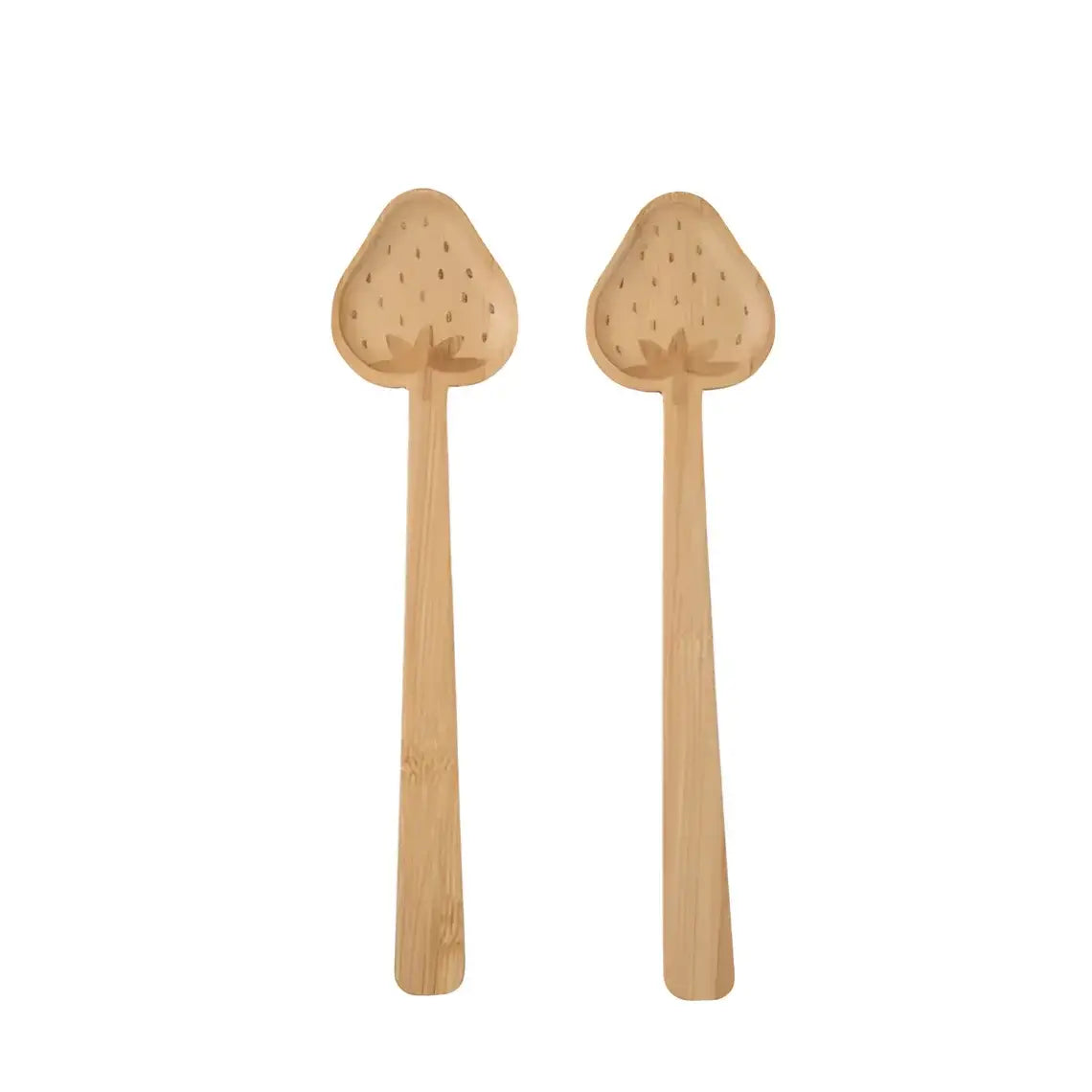 Paire de passoires fraise en bambou pour salade fraise, collection food fun
