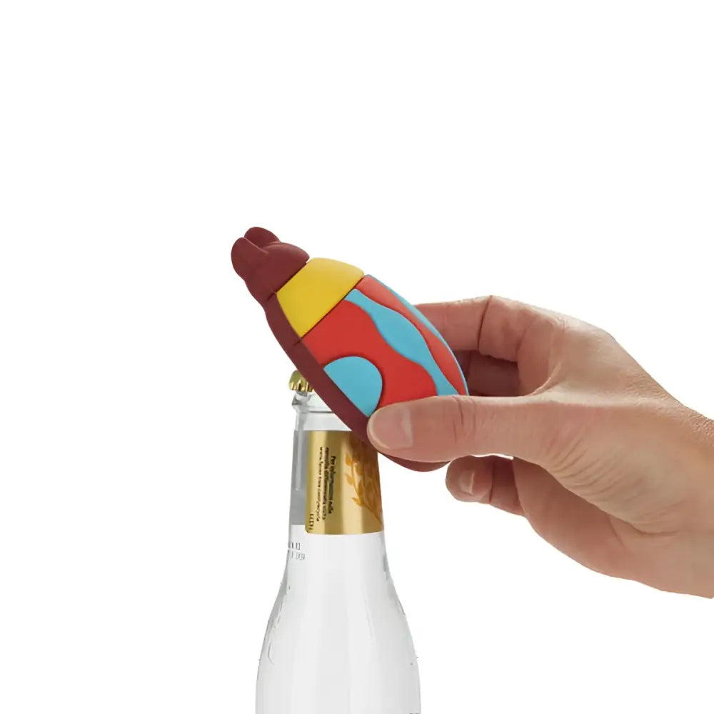 Décapsuleur scarabée jaune en silicone, coloré et convivial pour moments simples