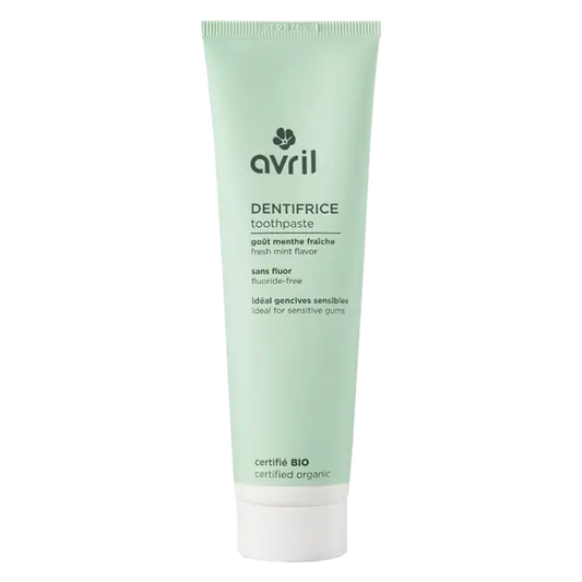 Dentifrice bio Avril 100 ml avec fraîcheur intense, sans fluor, pour gencives sensibles