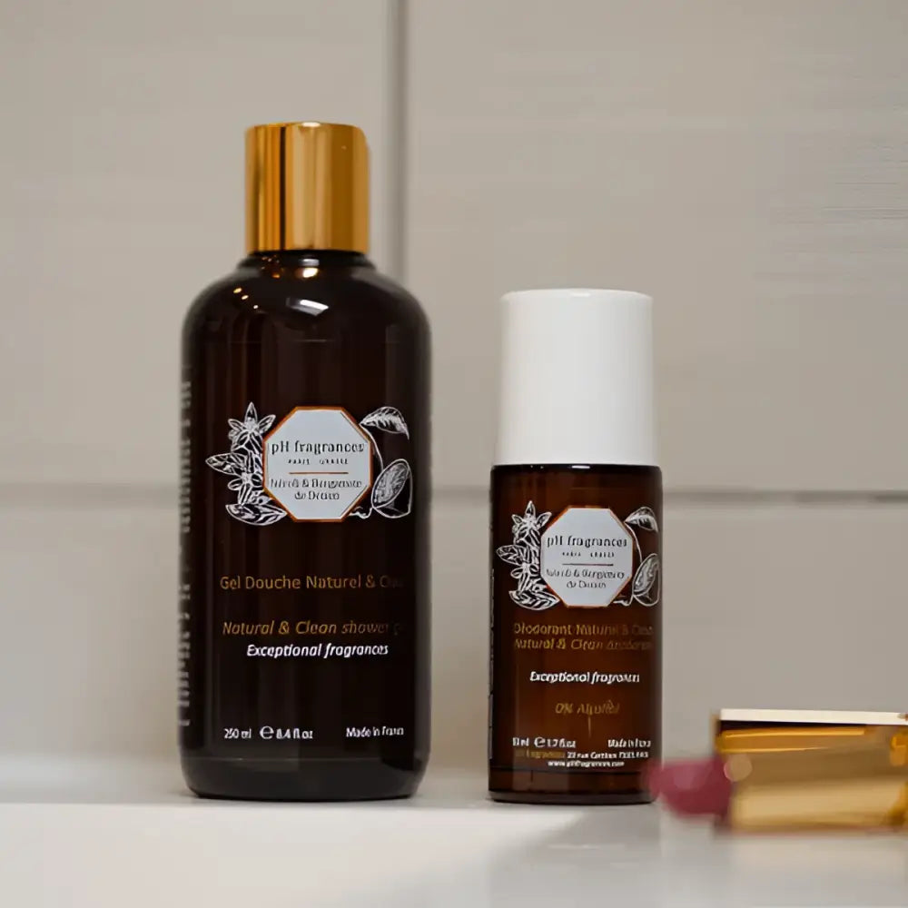 Deux bouteilles de déodorant naturel Déoodorant bille Neroli bergamotte avec caps orpur®