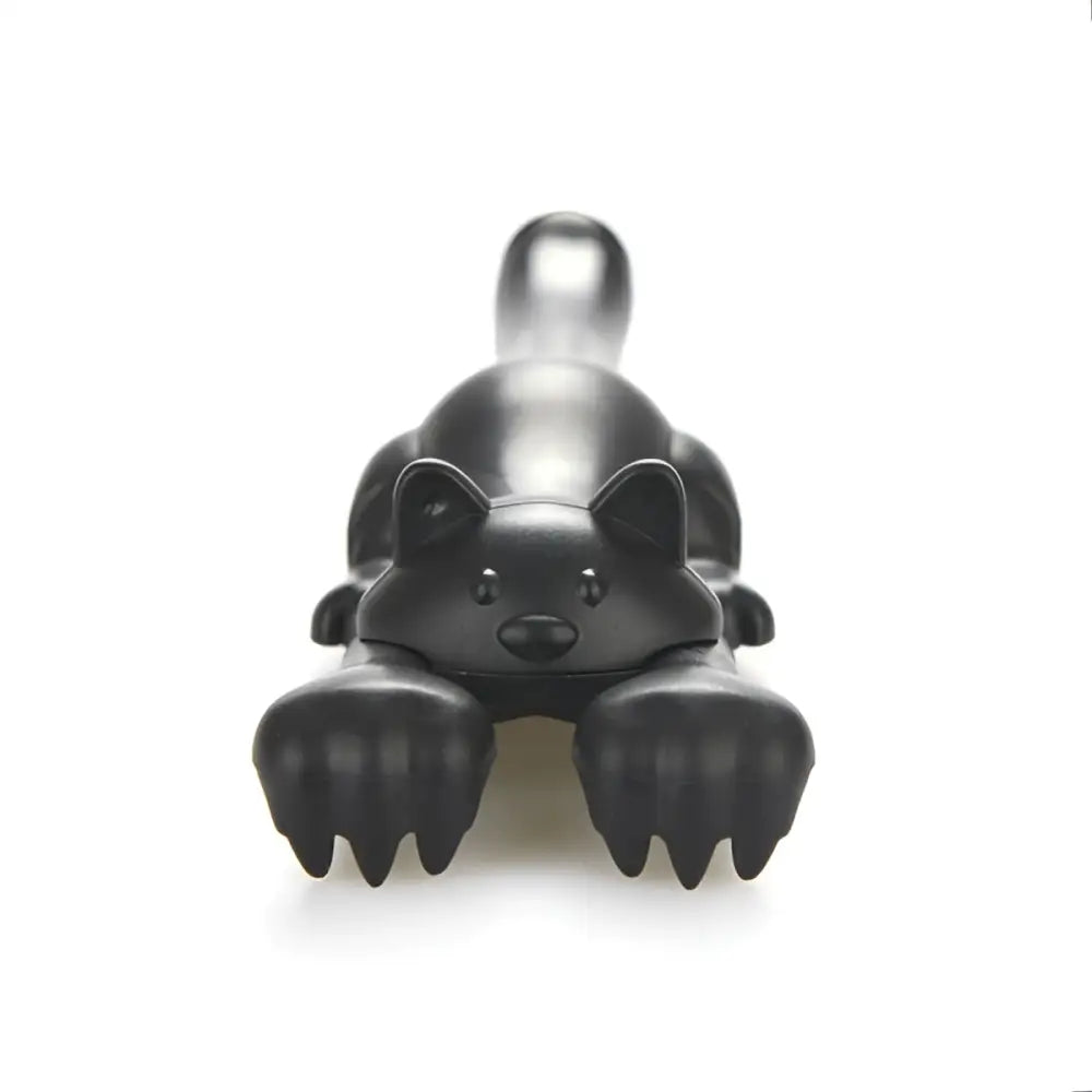 Barrette chat extensible Gratte-Dos Curious Cat noir brillant avec coussinets