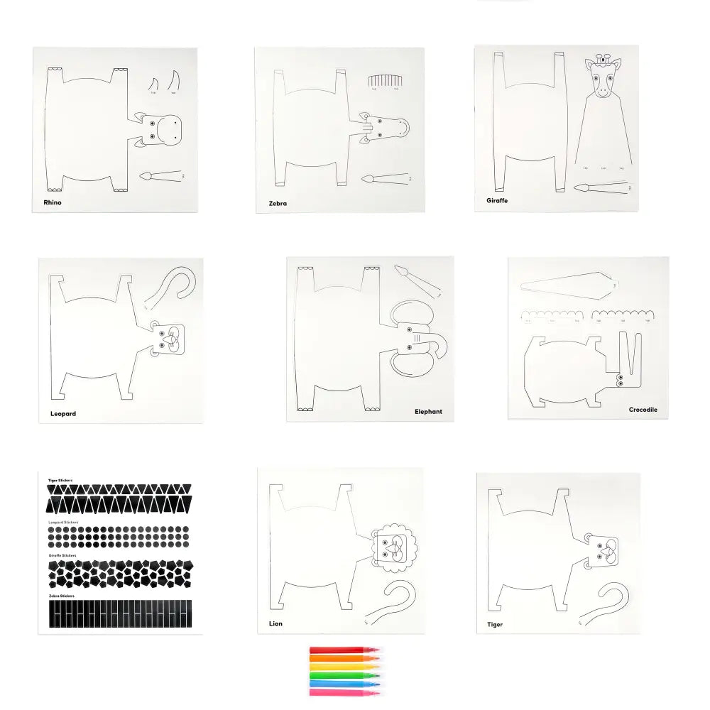 Jeu Créatif Animaux De La Savane: Jouer Créer Coller