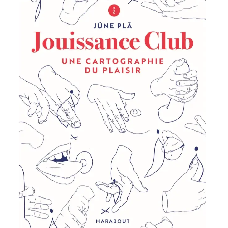Couverture du Jouissance Club avec art minimaliste de mains et corps, pour seul·e