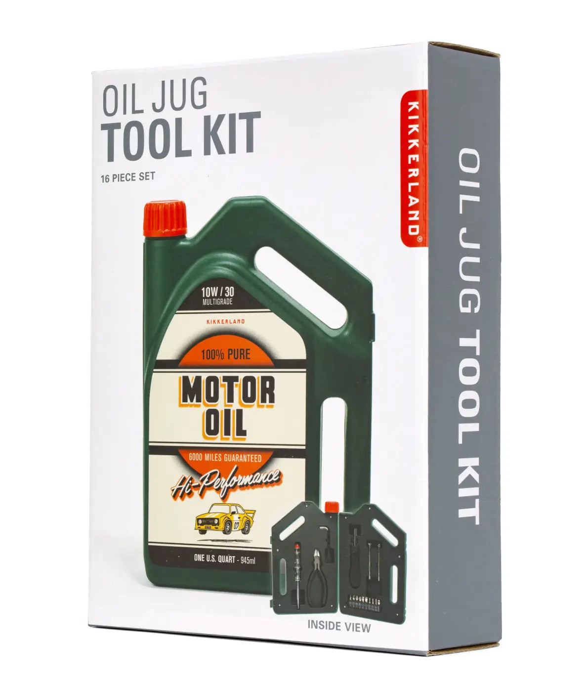 Kit d’outils bidon d’huile Kikkerland rétro, design garages d’antan