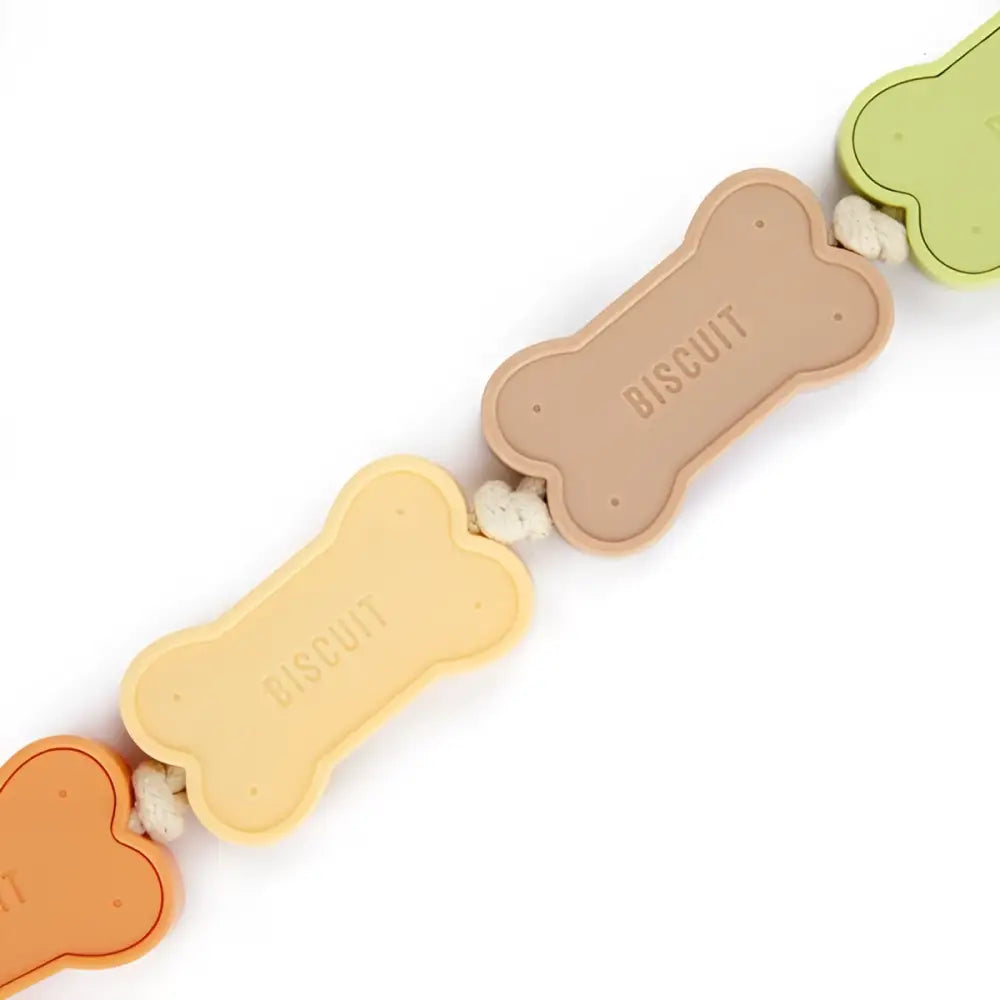 Laisse chien biscuit multicolore 108cm avec motif biscuit coloré