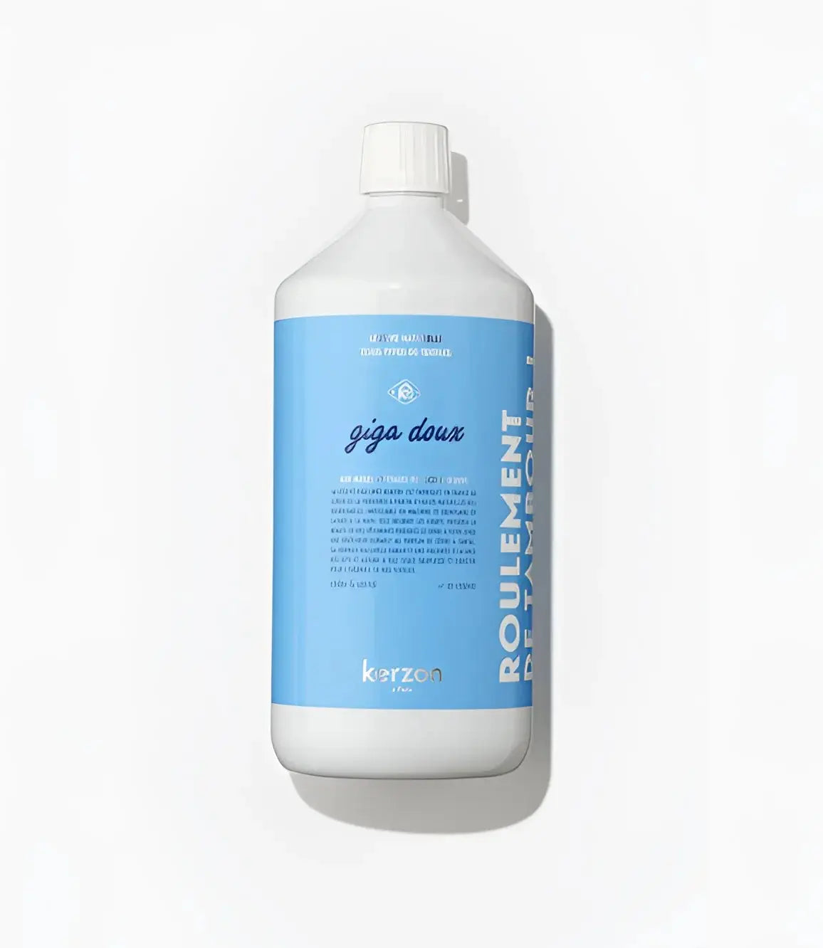 Bouteille plastique bleu et blanc de lessive giga doux 1L pour linge délicat