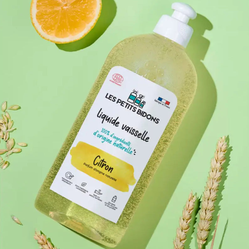 Bouteille claire de liquide vaisselle citron frais naturel 500mL pour la vaisselle