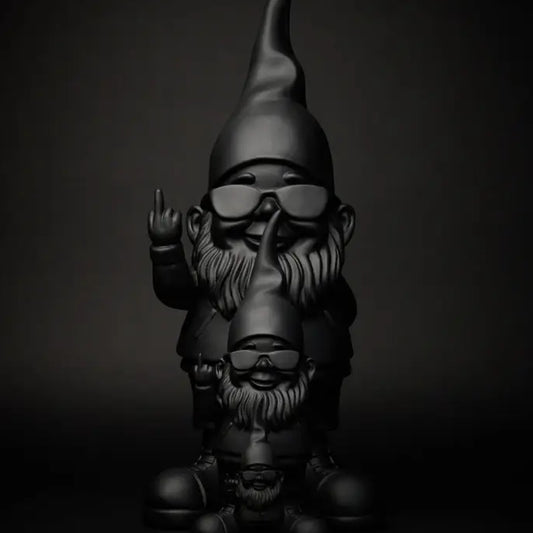 Nain fuck bernardo noir 29 cm, idée cadeau fun avec 3 gnomes noirs sunglasses