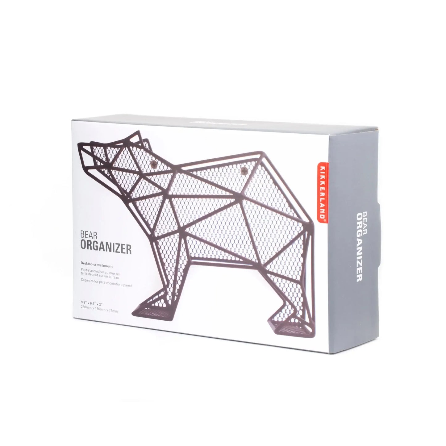 Organiseur de courrier ours en acier émaillé brillant, forme d’ours fun
