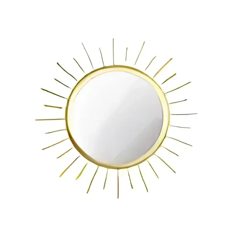 Petit miroir rond doré, miroir soleil doré à finition dorée