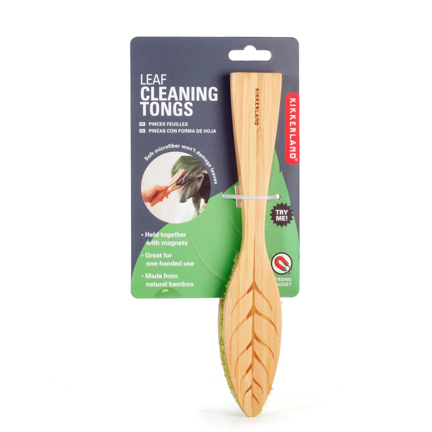 Pince à nettoyer les feuilles en bambou brun clair pour plantes suspendues