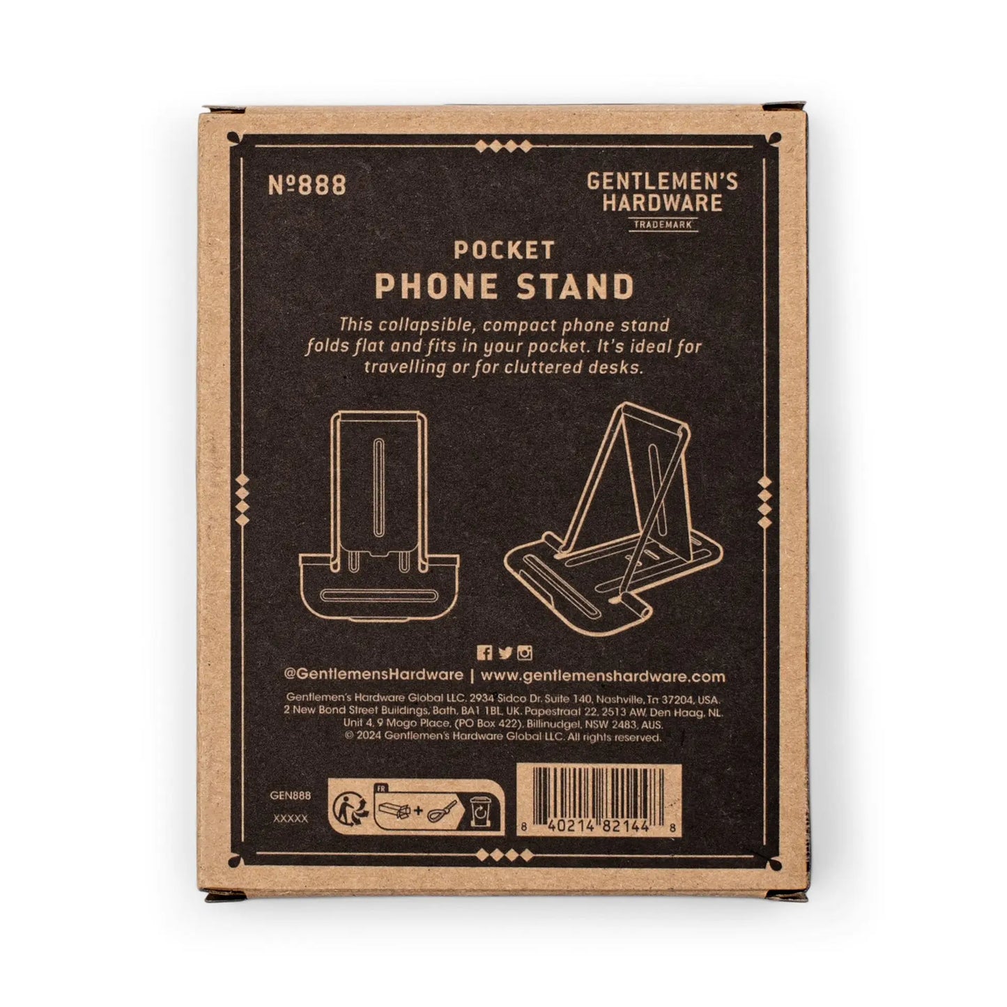 Support pliable téléphone pliable Gentlemen’s Hardware n°888 compact