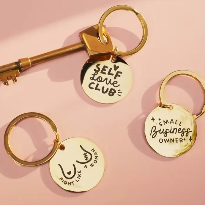Porte-clé survivor, plus qu’un simple, acier inoxydable doré avec messages inspirants