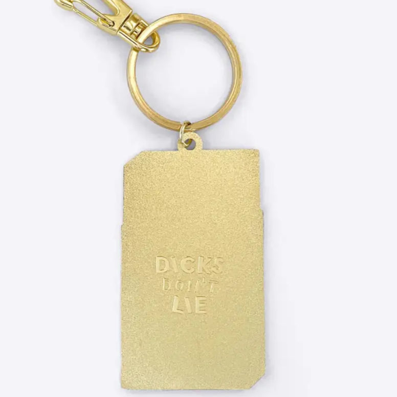 Porte-clés Je suis en feu, plus qu’un simple clé, métal doré, rectangulaire, arrondi