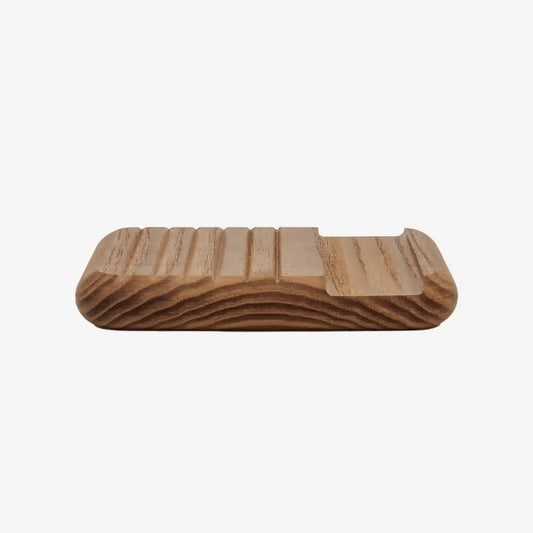 Porte savon en bois de Frêne avec surface rainurée en bois naturel