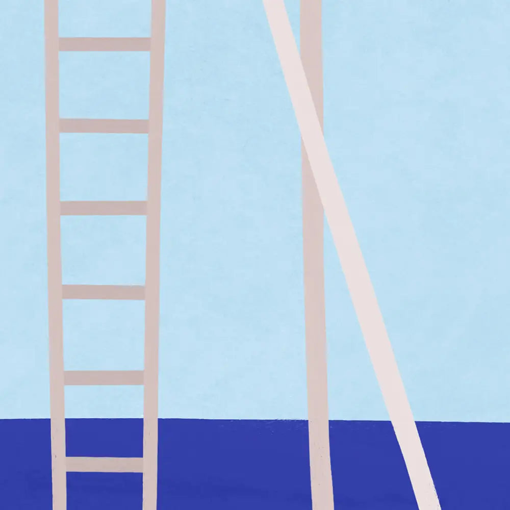 Ladder et poteau dans une affiche d’art été romance pour poster art summer