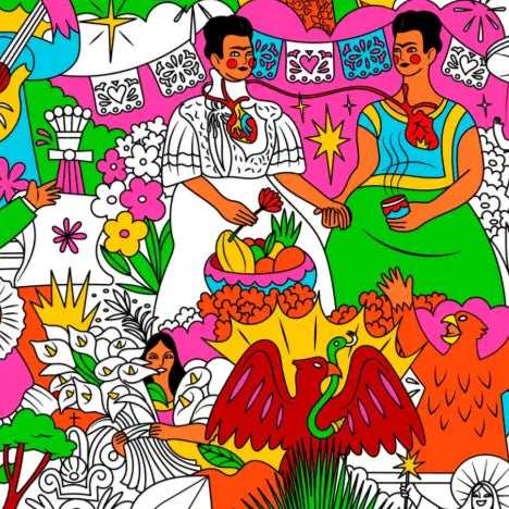 Poster géant à colorier mexican posada