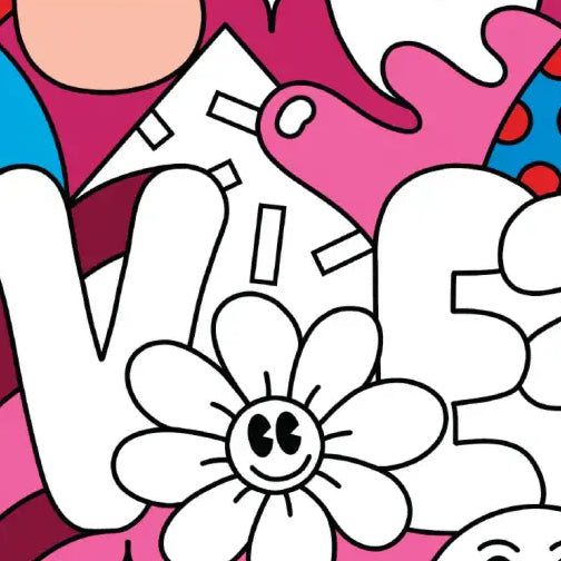 Poster géant à colorier spread love