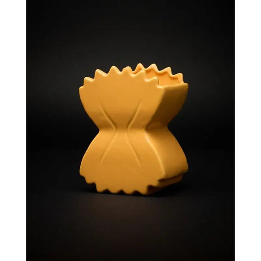 Vase céramique jaune corset farfallone, idée cadeau originale déco décalée