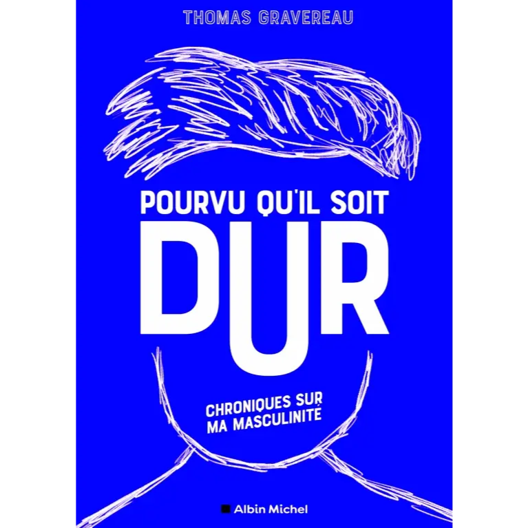 Livre avec couverture bleue et dessin abstrait de tête pour pourvu quil ou main tendue