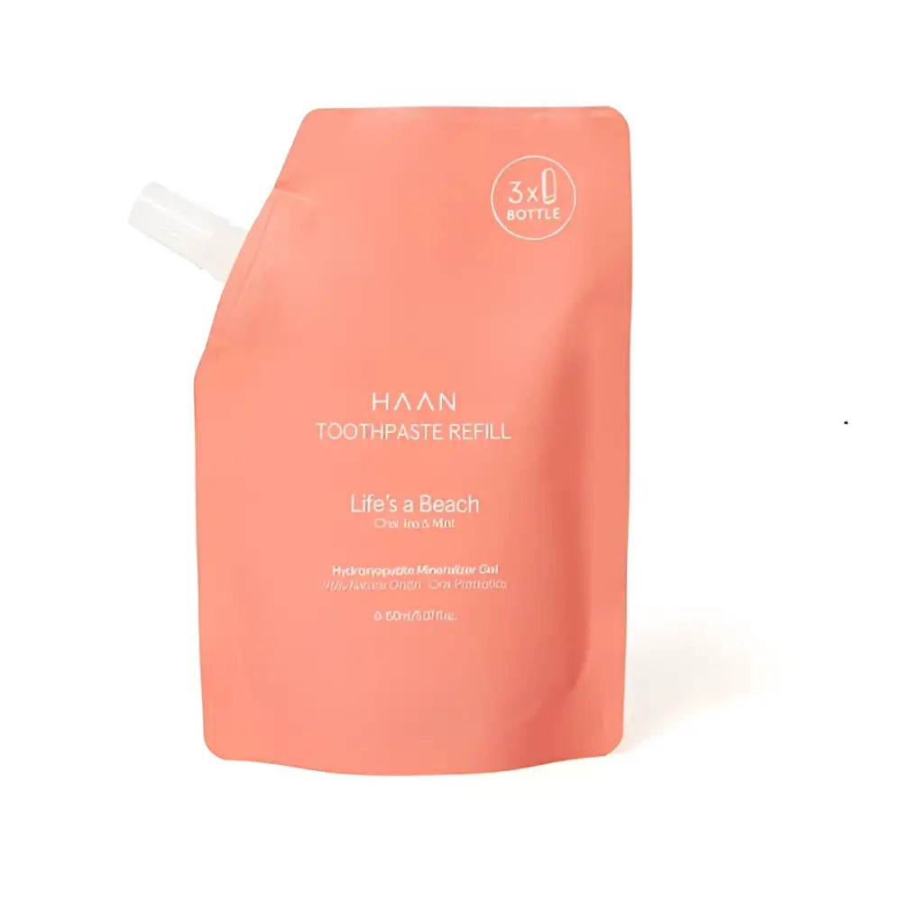 Sachet recharge dentifrice naturel sans fluor Life’s a beach, routine bucco-dentaire respectueuse