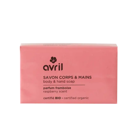 Savon main corps solide framboise 100g, plaisir sensoriel au savon rose
