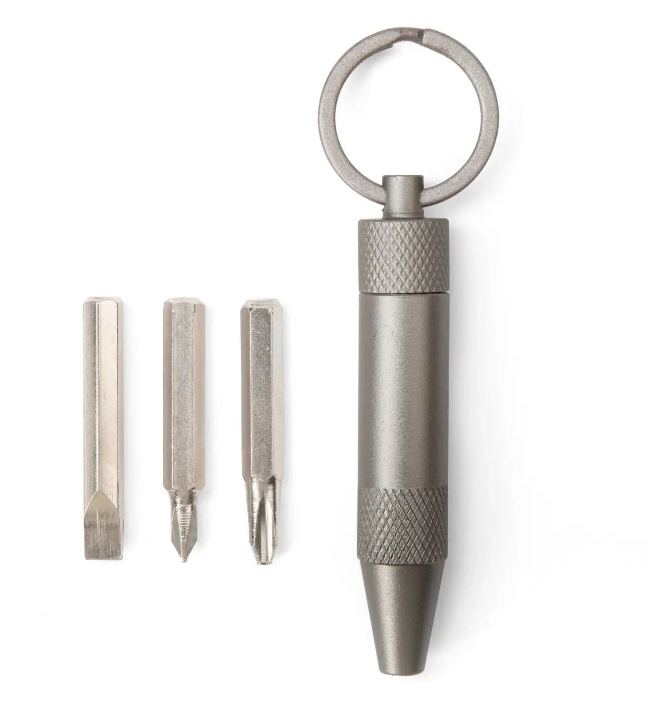 Trousse tournevis gris métallique pour porte-clés Screw It! avec design audacieux