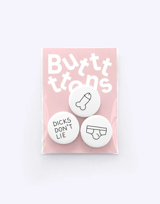 Set de 3 badges audacieux Dicks Don’t Lie, idée cadeau provocateur