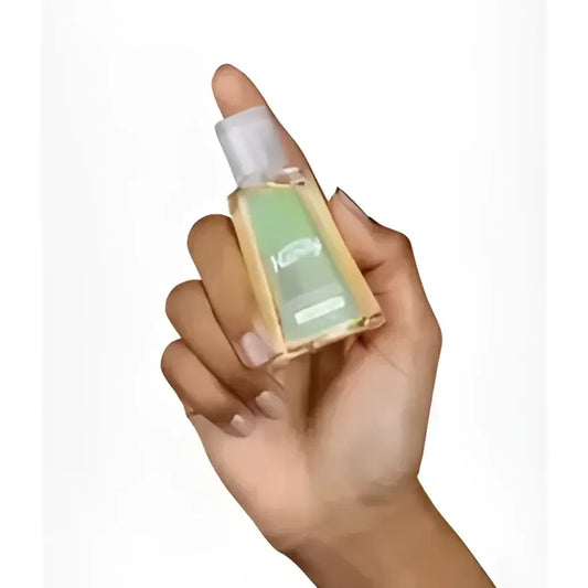 Bouteille compacte transparente de nettoyant gel glitter Fever 30ml verte