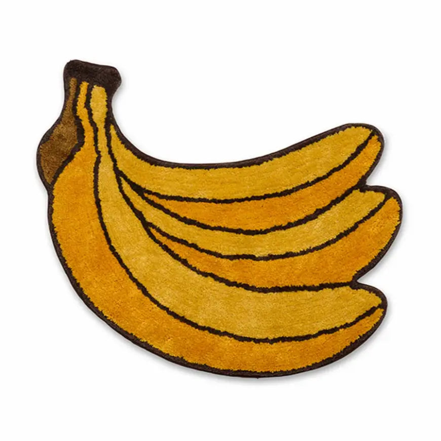 Tapis paillasson bain banane jaune avec accents marron pour une bonne humeur