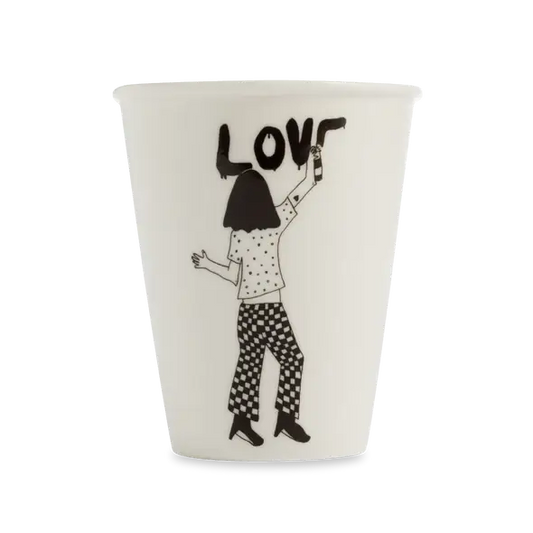 Tasse Love en céramique blanche avec graffiti Love, idée cadeau originale