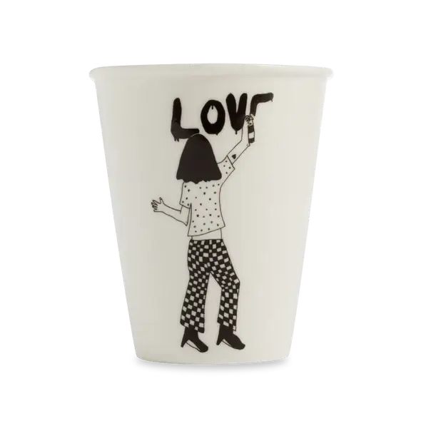 Tasse Love en céramique blanche avec graffiti Love, idée cadeau originale
