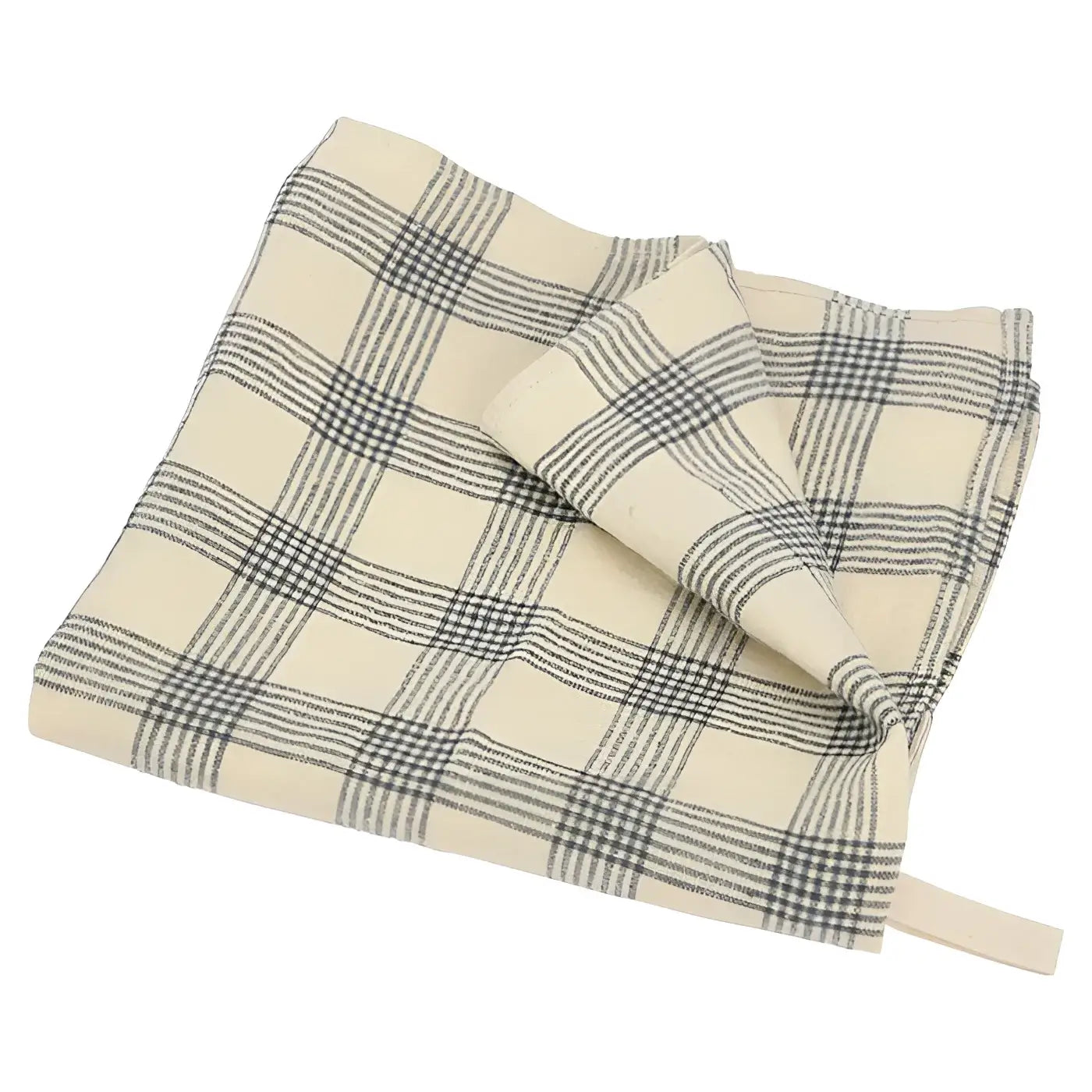 Couverture en lin gris et crème, plaid à rayures, écoresponsable