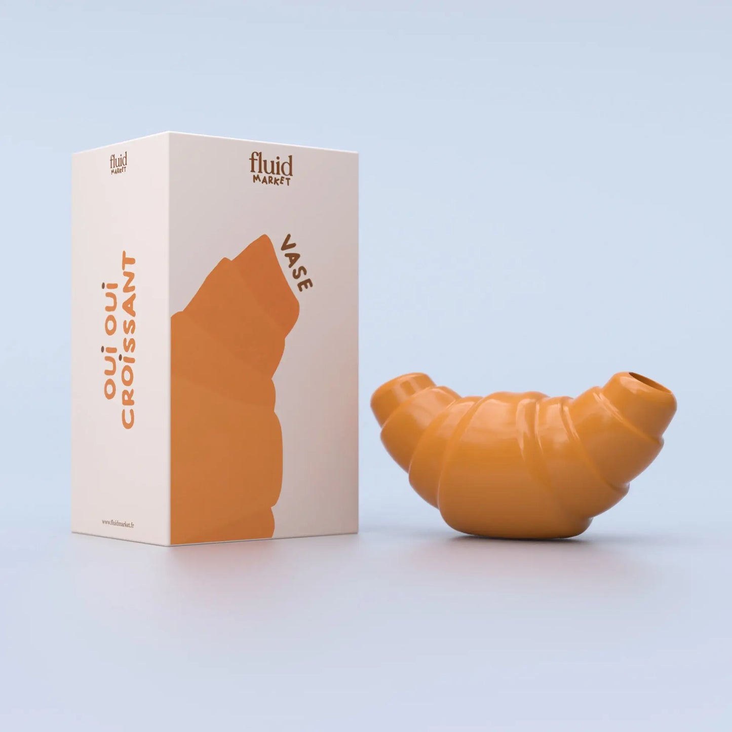 Vase croissant décoratif en forme de croissant pour compositions florales naturelles