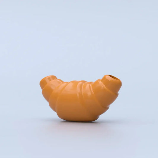 Jouet à mâcher Vase Croissant en forme de croissant creux marron clair texturé