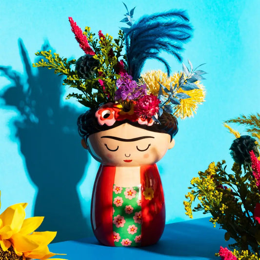 Vase mural Frida Kahlo avec cache-pot mural floral, touche artistique unique
