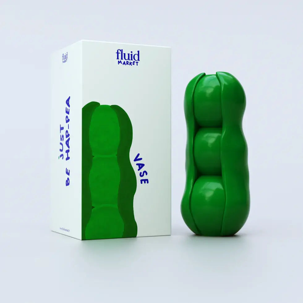 Vase Petits Pois en forme de gousse de pois verte lisse