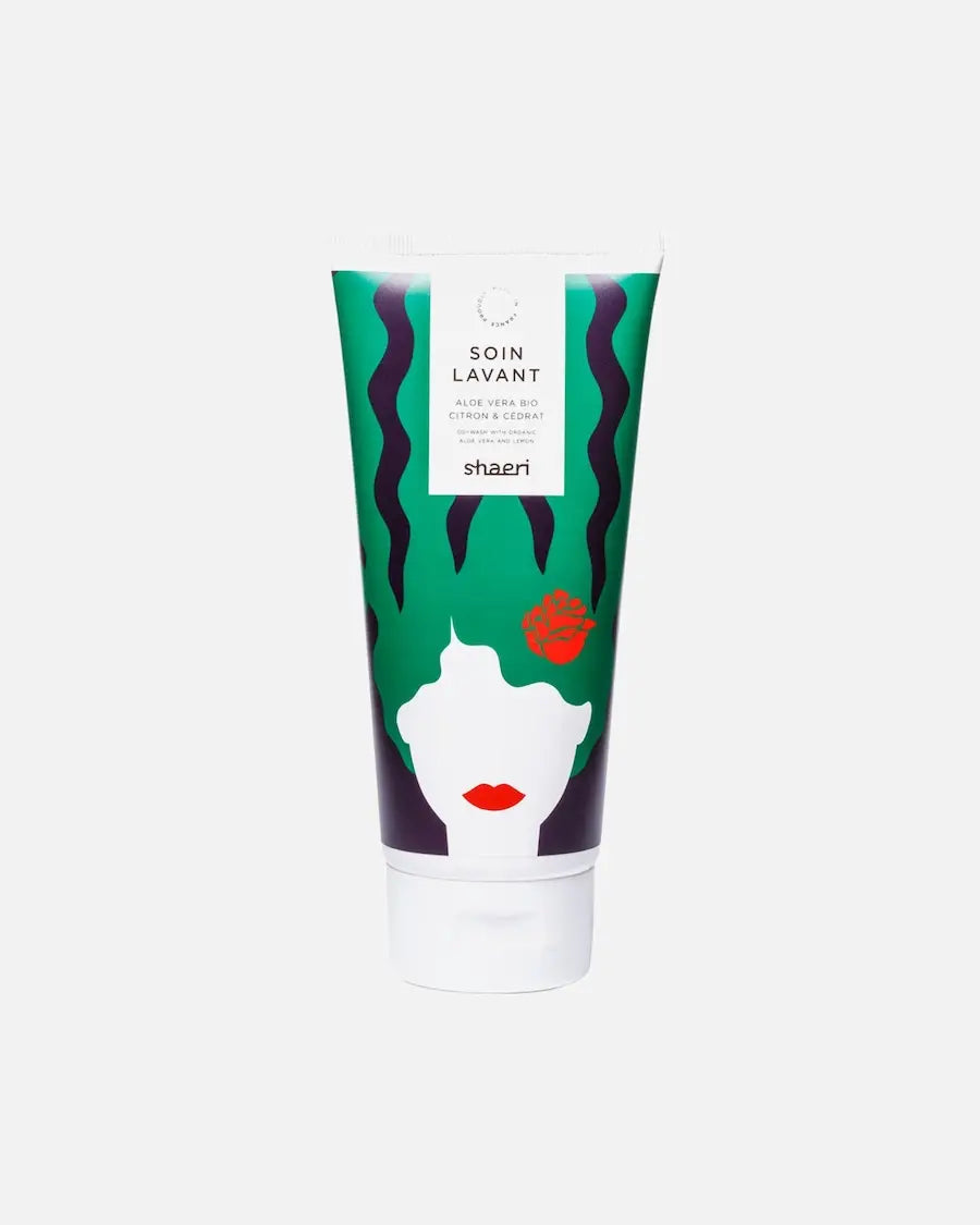 Tube Shaeri soin lavant vert et blanc à l’aloe vera et huiles essentielles