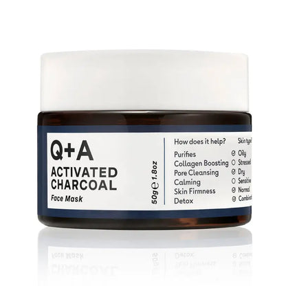 Pot de masque visage au charbon activé Q+A pour points noirs et peau nette