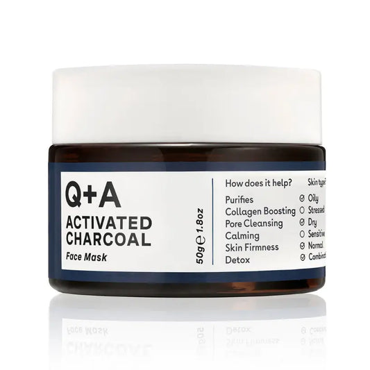 Pot de masque visage au charbon activé Q+A pour points noirs et peau nette