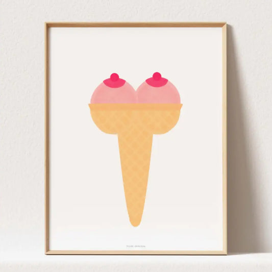 Affiche art boobs de glace A3 en papier satiné avec certificat d’authenticité