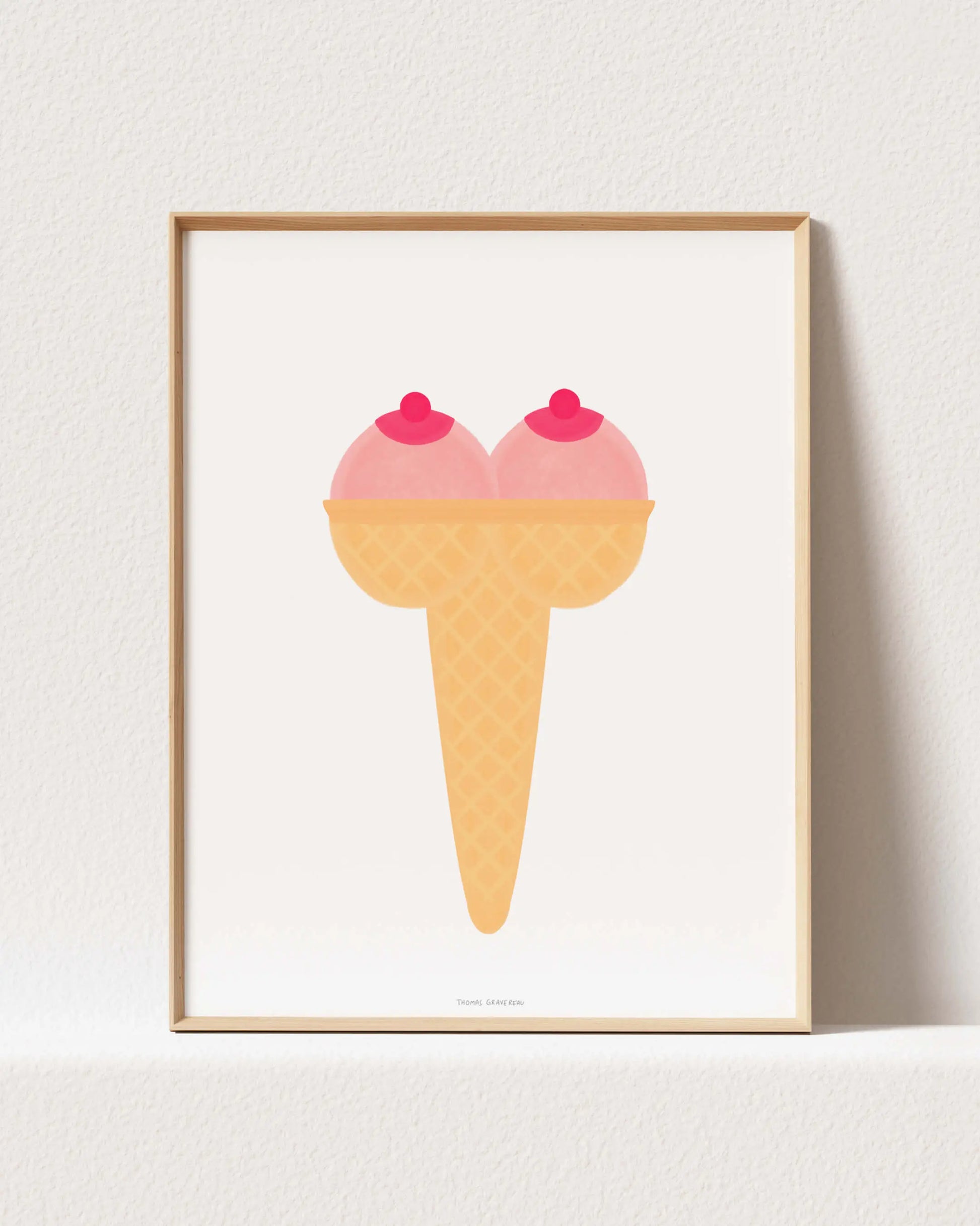 Affiche Art Boobs De Glace A3, art boobs en papier satiné avec certificat d’authenticité